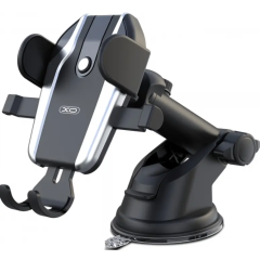 Suport Auto Telefon XO C77, Prindere cu Ventuza pentru Bord sau Parbriz, Rotire 360, Reglabil, Compatibil Universal, Negru